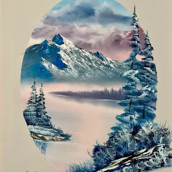 Winter Centerpiece Original Oil Painting, 24x18 Landscape, Snowy